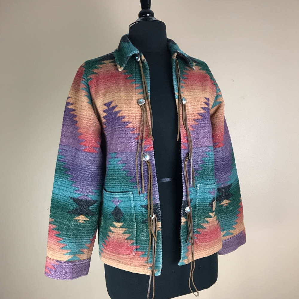 Ralph Lauren RL Western Wool Indian Blanket Jacket
